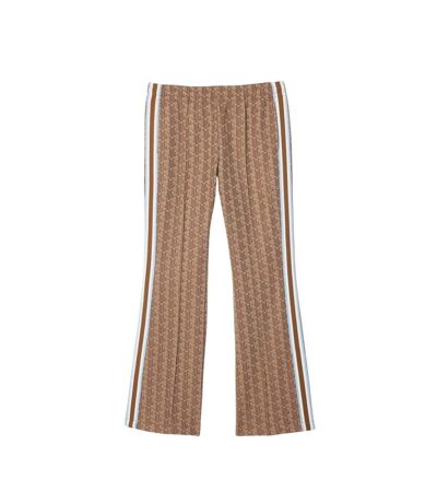 Womens/ladies Monogram Flared Jogging Bottoms Beige Lacoste