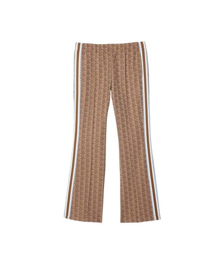 Womens/ladies Monogram Flared Jogging Bottoms Beige Lacoste