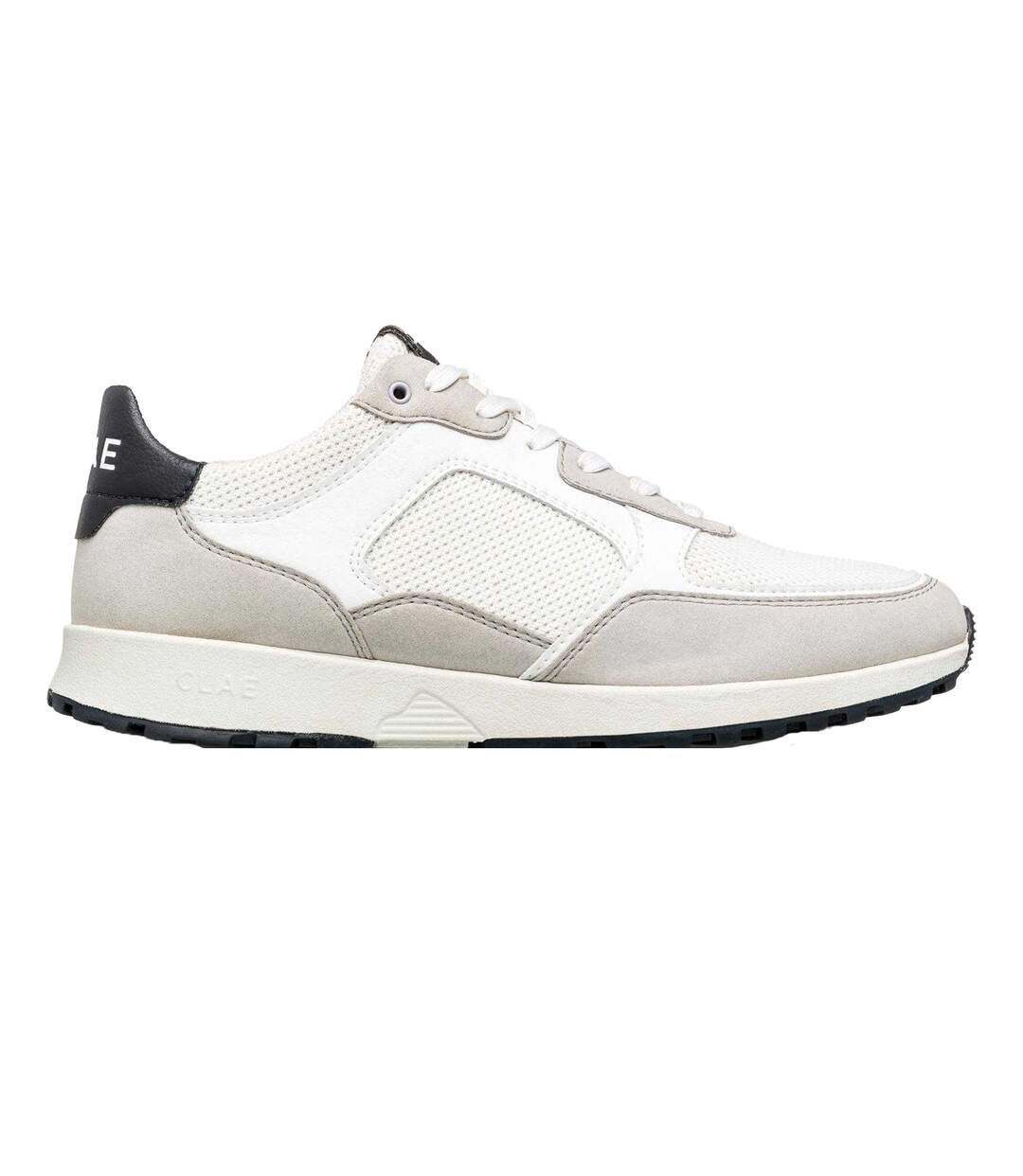 Womens/ladies Logo Low Cut Trainers White Navy CLAE-1