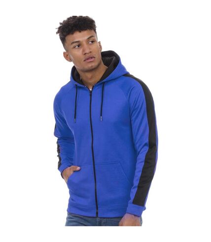 AWDis Just Hoods Mens Contrast Sports Polyester Full Zip Hoodie (Royal Blue/Jet Black) - UTPC2967