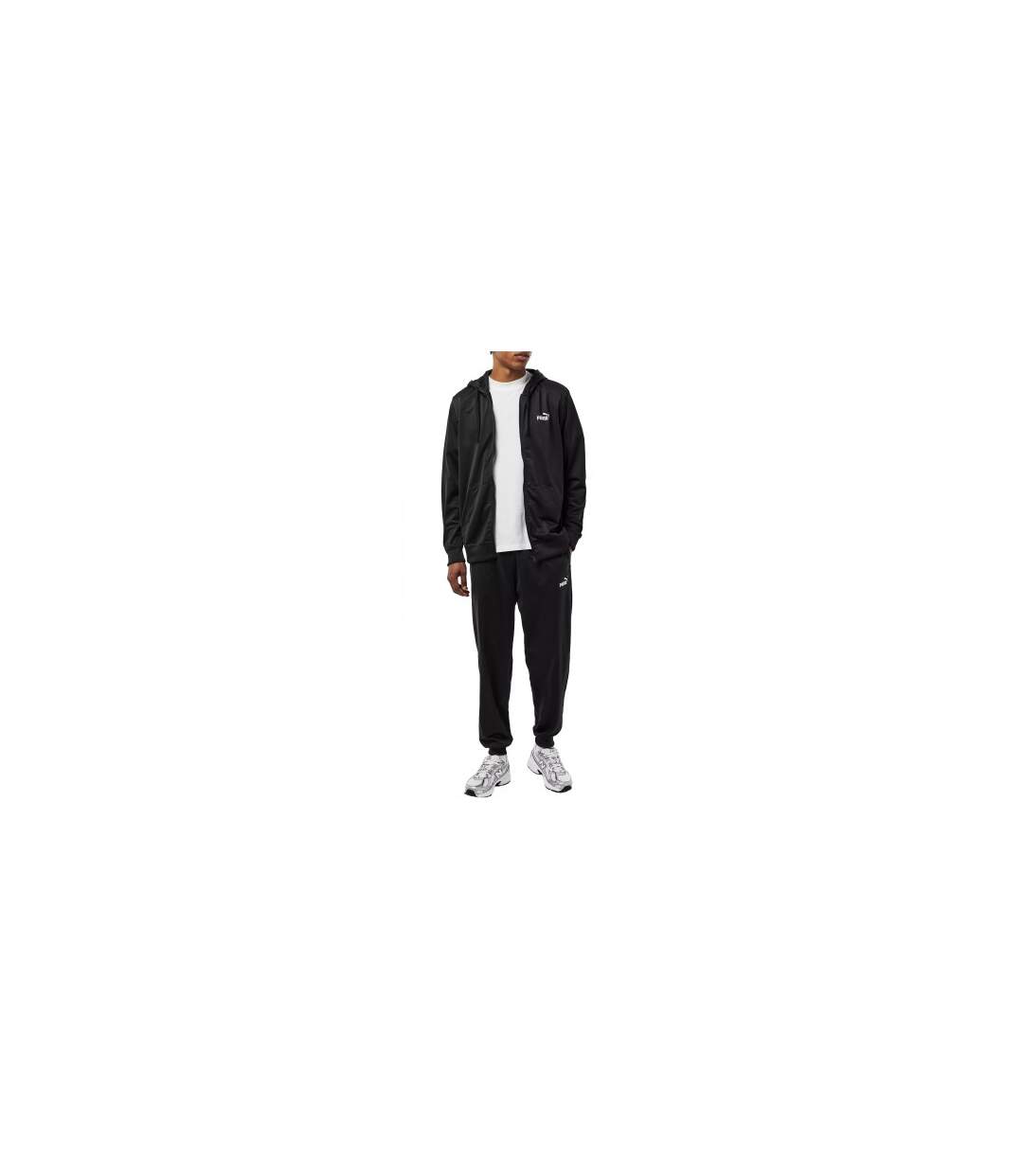 Mens Hooded Long-sleeved Tracksuit Set Black Puma-1