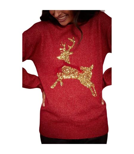 Dorothy Perkins Womens/Ladies Reindeer Christmas Sweater (Red)