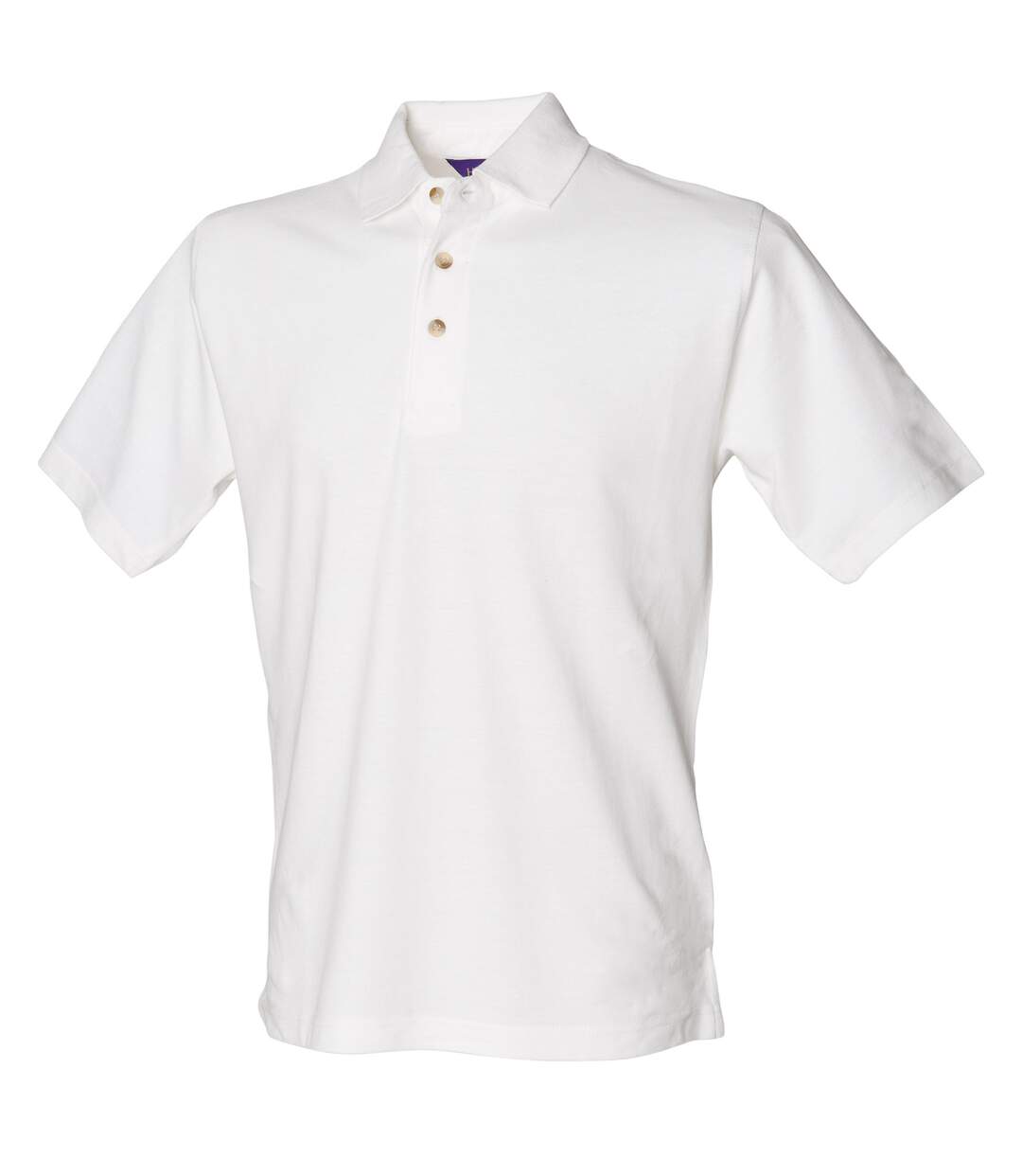 Henbury Mens Classic Plain Polo Shirt With Stand Up Collar (White) - UTRW617