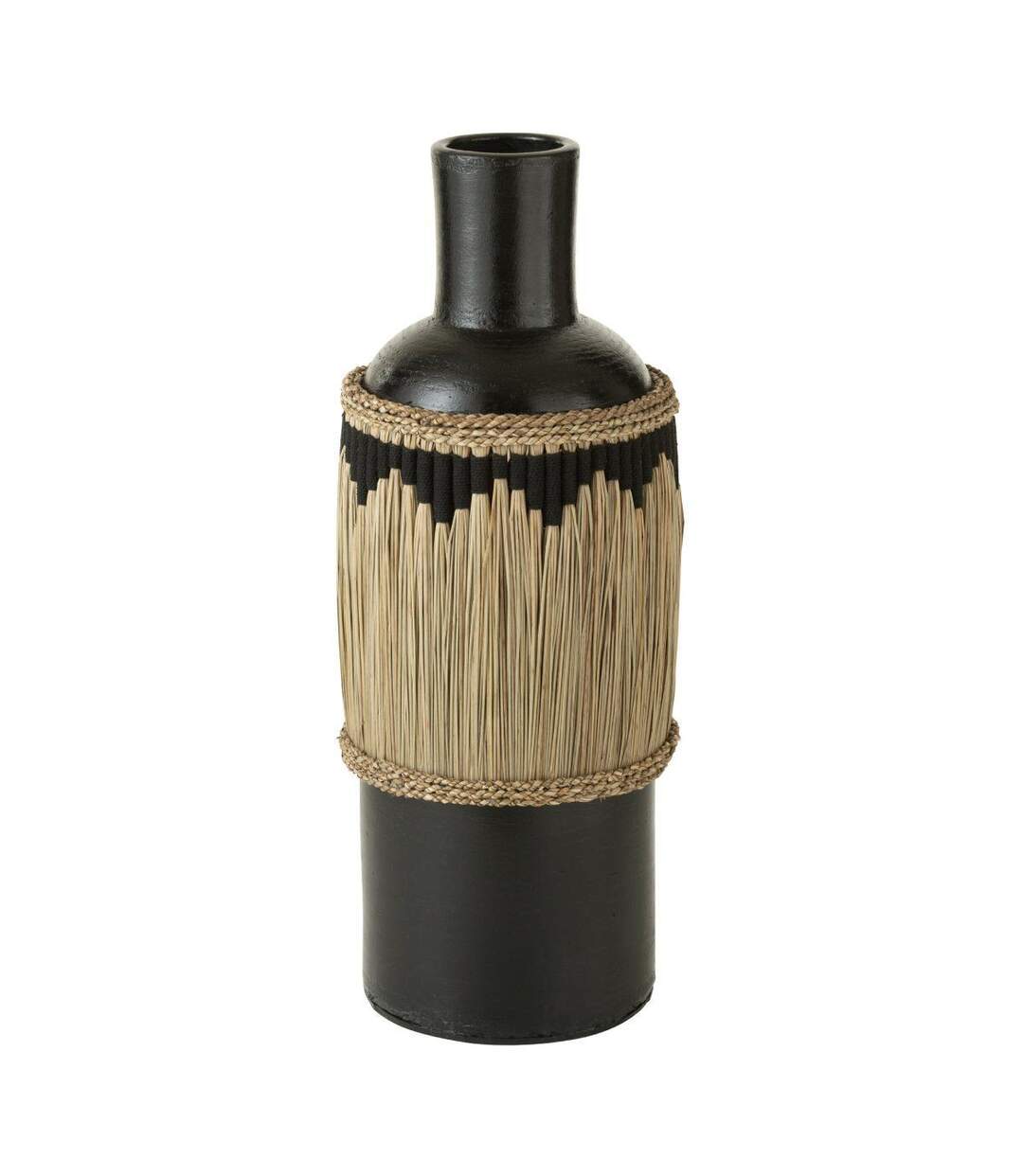 Vase Bouteille Déco Herbes 75cm Noir-1