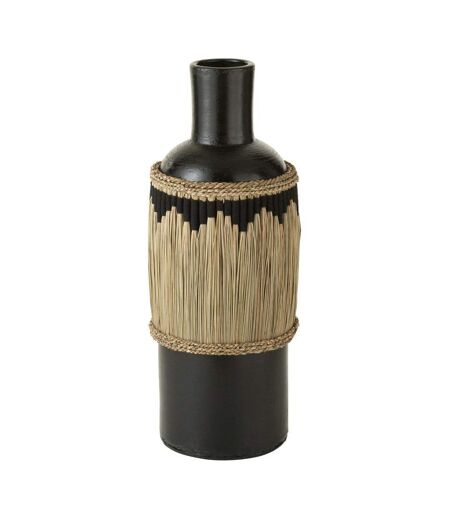 Vase Bouteille Déco Herbes 75cm Noir