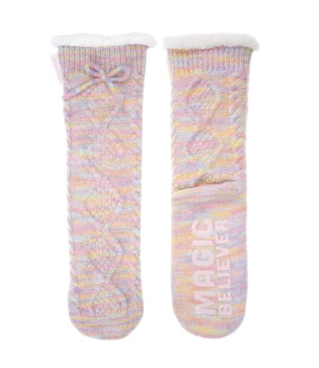 Isotoner Chaussettes d'intérieur femme maille torsadée - fourrées, antidérapantes