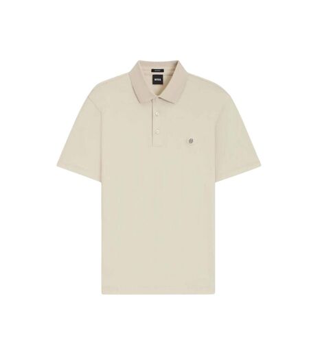 Mens Cparris Monogram Polo Shirt Beige Boss