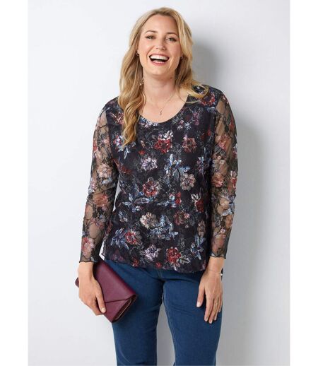 T-shirt maille dentelle extensible