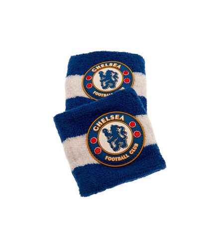 Chelsea FC Unisex Adult Crest Cotton Wristband (Pack of 2) (Royal Blue/White) (One Size)