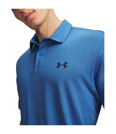 Mens Performance Breathable Athletic Polo Shirt Capri Blue Under Armour