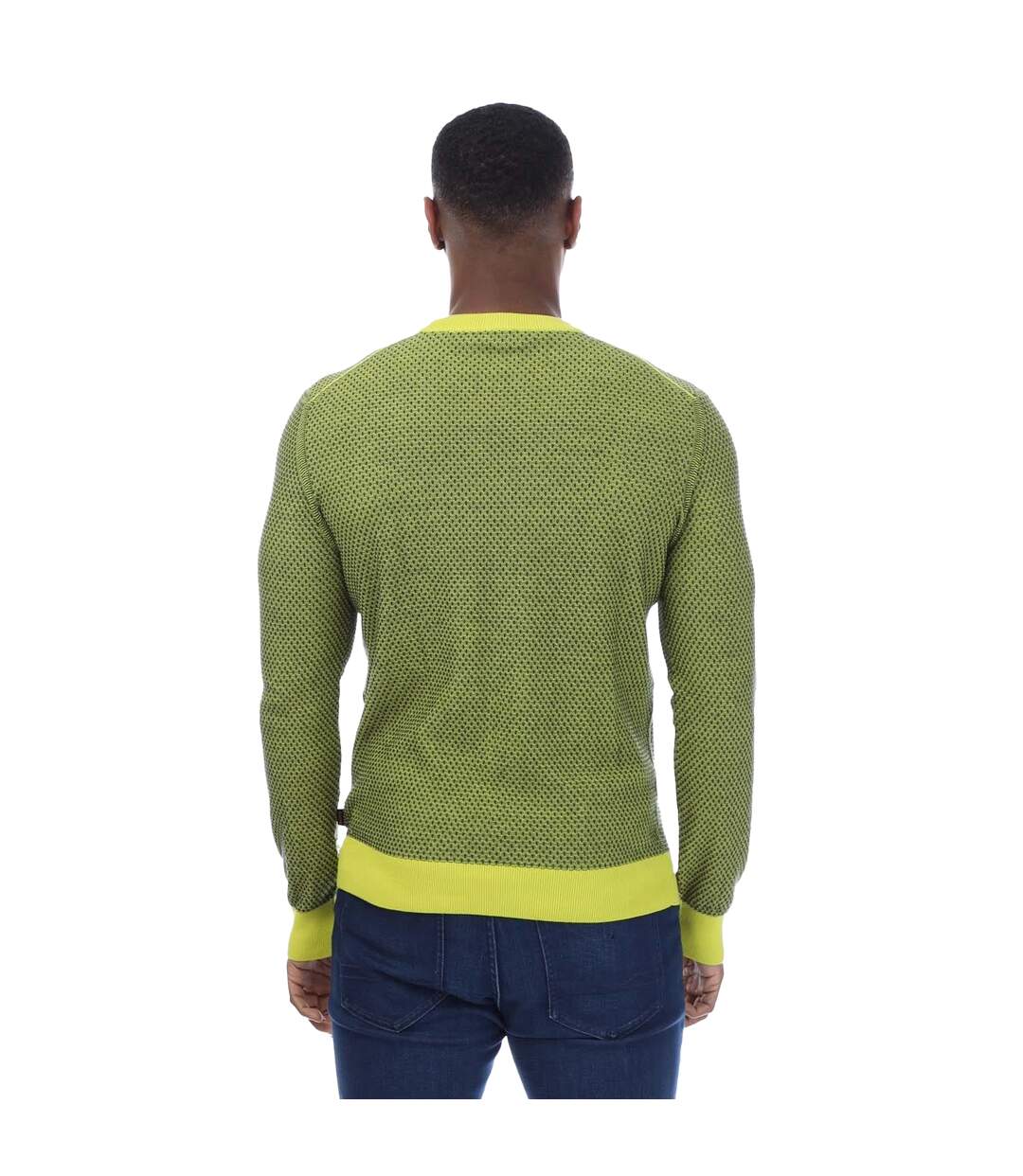 Mens Kapoko Knitted Cotton Sweatshirt Green Boss-2