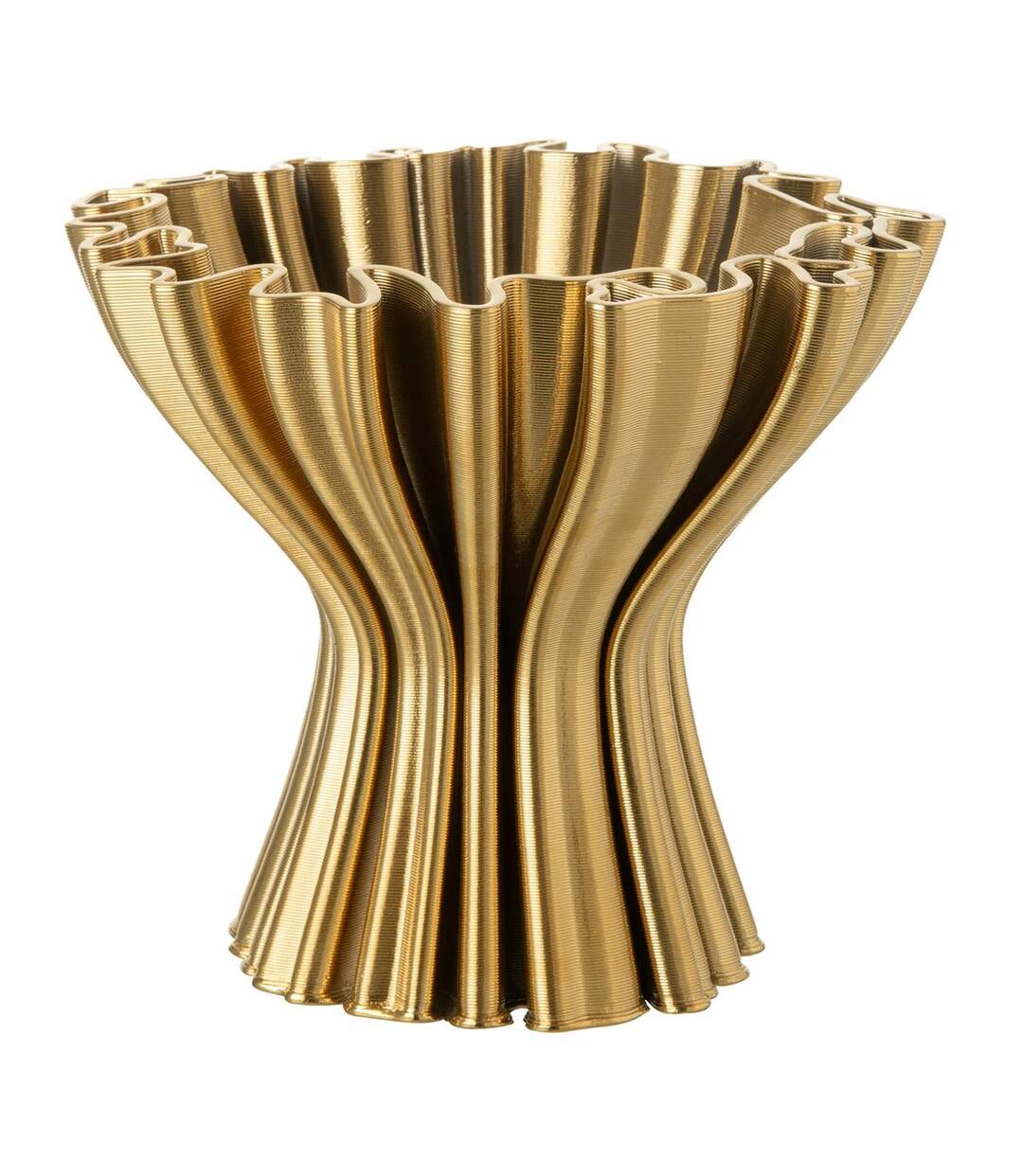 Vase Design en Porcelaine Impression 3D 25cm Doré-1