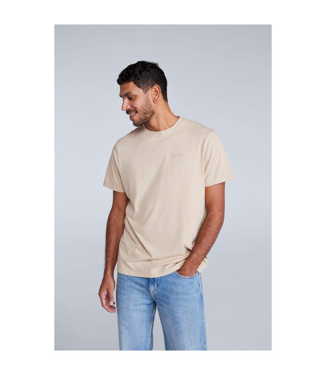 Mens icon organic t-shirt beige Animal-1