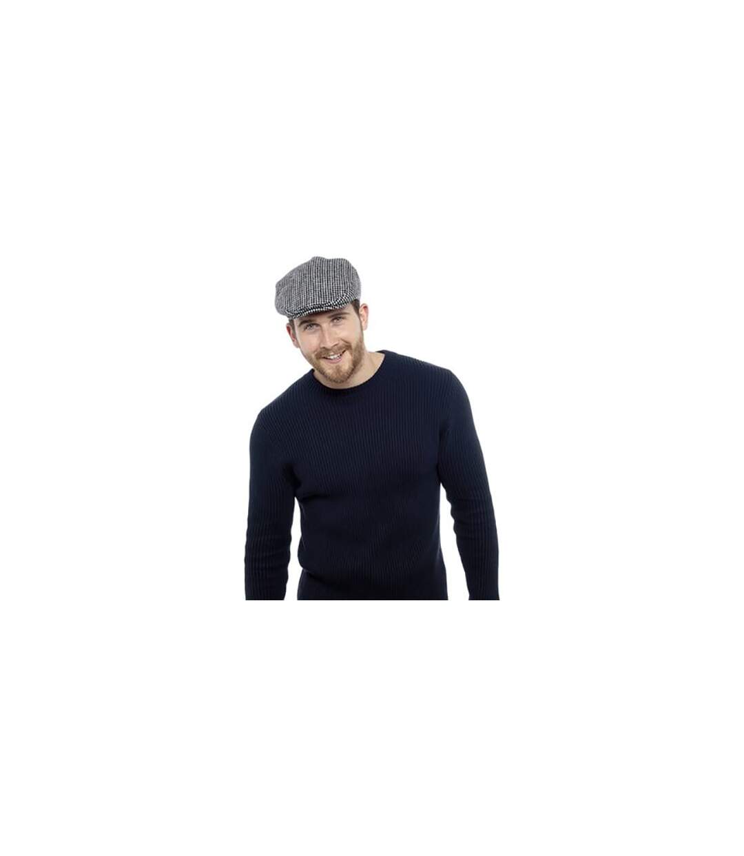 Mens Checked Wool Blend Traditional Flat Cap - M/L-2