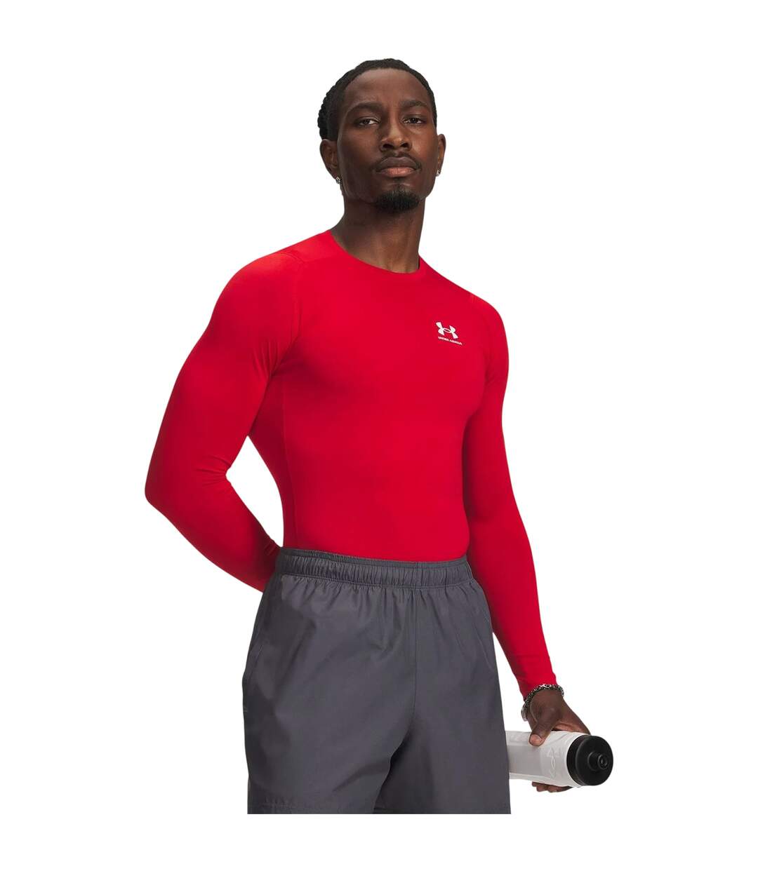 Haut Thermique Manches Longues Heatgear Homme Rouge Under Armour-3