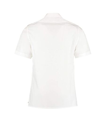 Chemise de pilote à manches courtes homme blanc Kustom Kit