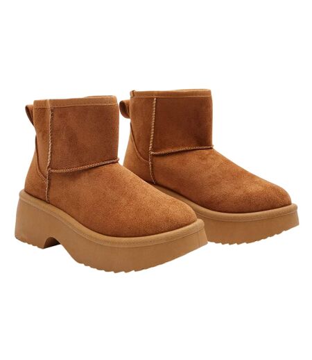 Womens/ladies Platform Ankle Boots Chestnut Where´s That From