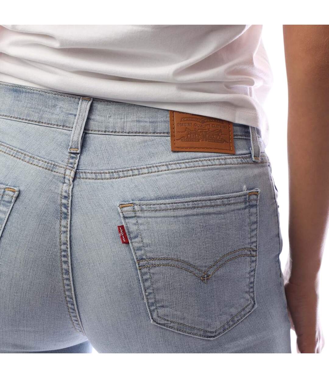 Womens/ladies Denim High Rise Straight Leg Jeans Blue Levis-3