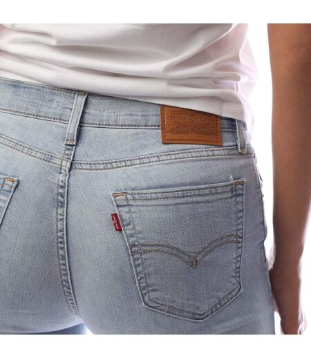 Womens/ladies Denim High Rise Straight Leg Jeans Blue Levis