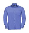 Russell Collection Mens Long Sleeve Easy Care Poplin Shirt (Corporate Blue)