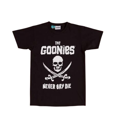 Unisex Adult Never Say Die T-shirt Black The Goonies