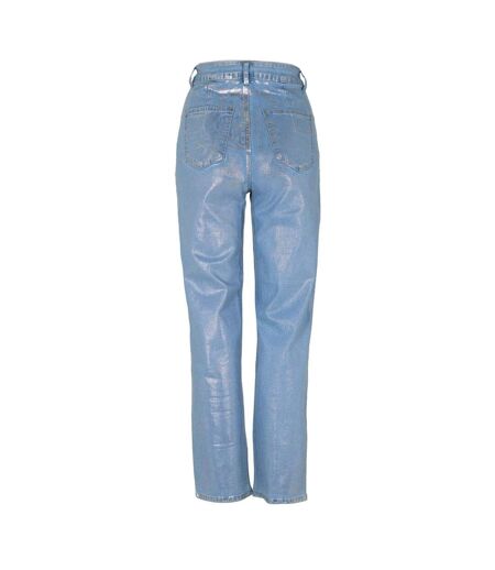 Jean Motif/style Métallisé Lupe Femme Argenté AmyLynn