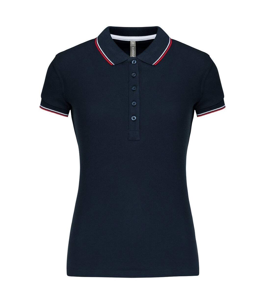 Polo manches courtes - Femme - K251 - bleu marine - rouge - blanc-1