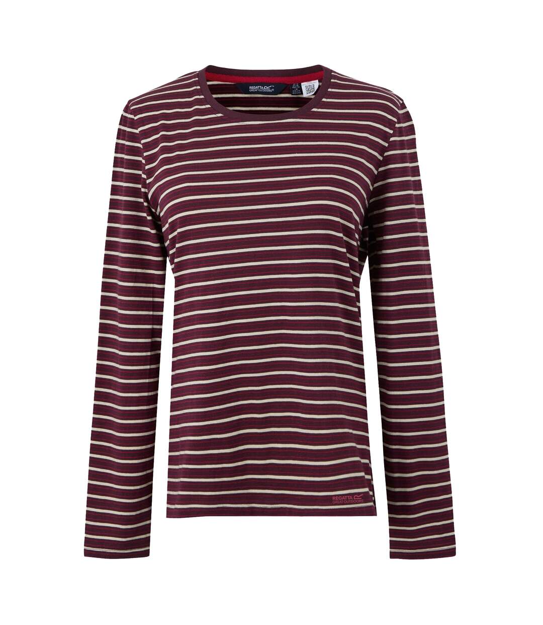T-shirt Manches Longues Motif/style À Rayures Federica Femme Figue Vanille Clair Regatta-2
