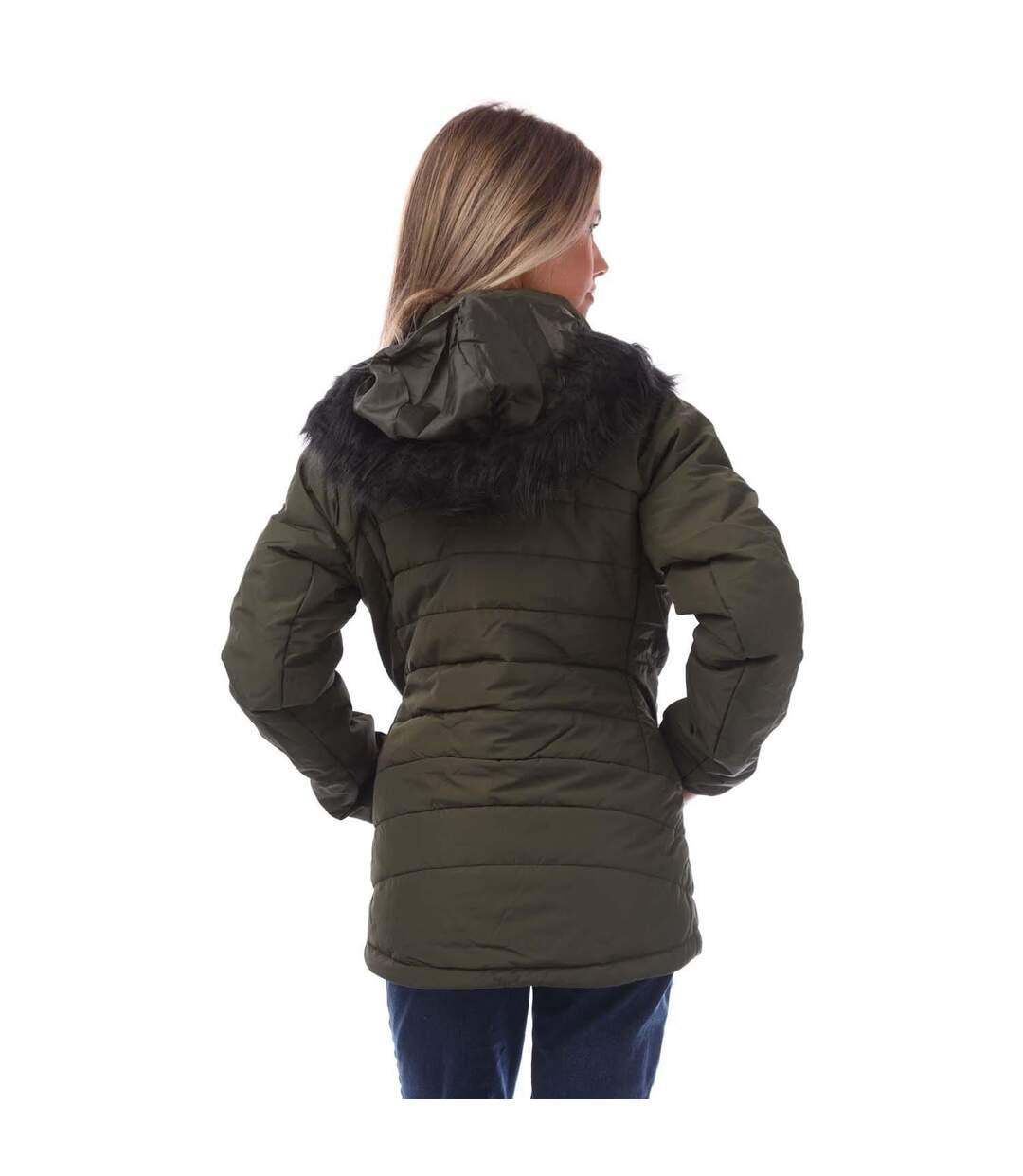 Doudoune Matelassée Translate Femme Vert Kaki Trespass-3