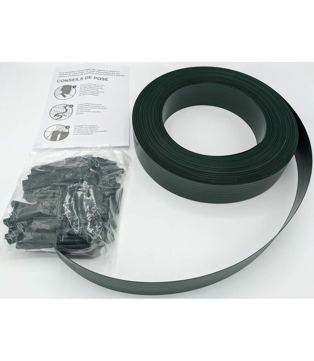 Lot de 10 Lamelles occultantes avec clip de fixation de 50 m-4