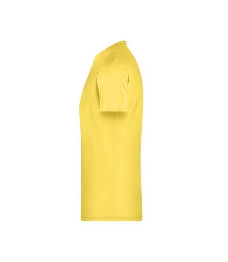 T-shirt Basic Homme Jaune James And Nicholson