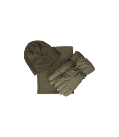 Mountain Warehouse Mens Hat Gloves And Scarf Set (Green) (XL)