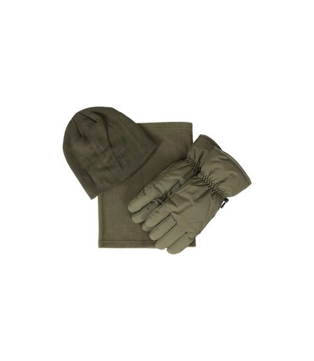 Mountain Warehouse Mens Hat Gloves And Scarf Set (Green) (XL) - UTMW967