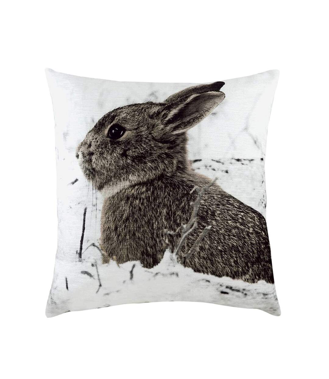 Photo hare cushion cover one size white/brown/powder blue Evans Lichfield