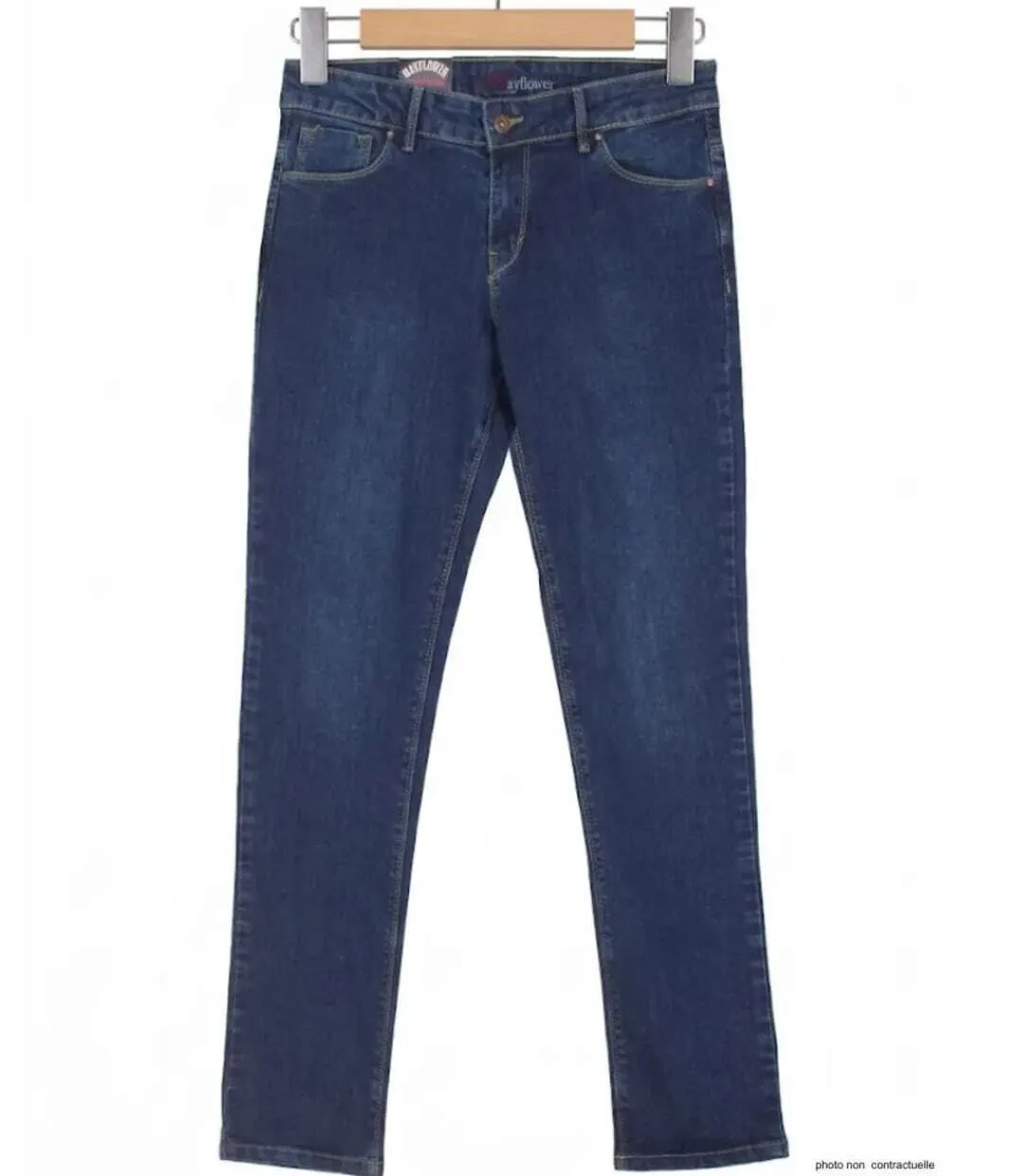 Jean Femme Tissu Stretch Louna1 Bleu Stone Used (Mayflower)-3