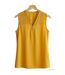 Top sans manches jaune MAYFLOWER CHF3053A en crêpe fluide avec détails dentelle-2