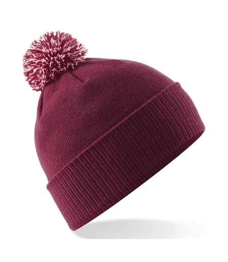 Bonnet Snowstar Adulte Bordeaux Blanc Cassé Beechfield