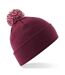 Bonnet Snowstar Adulte Bordeaux Blanc Cassé Beechfield-1