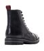 Base London Mens Sparrow Waxy Leather Combat Boots (Black) - UTFS10823