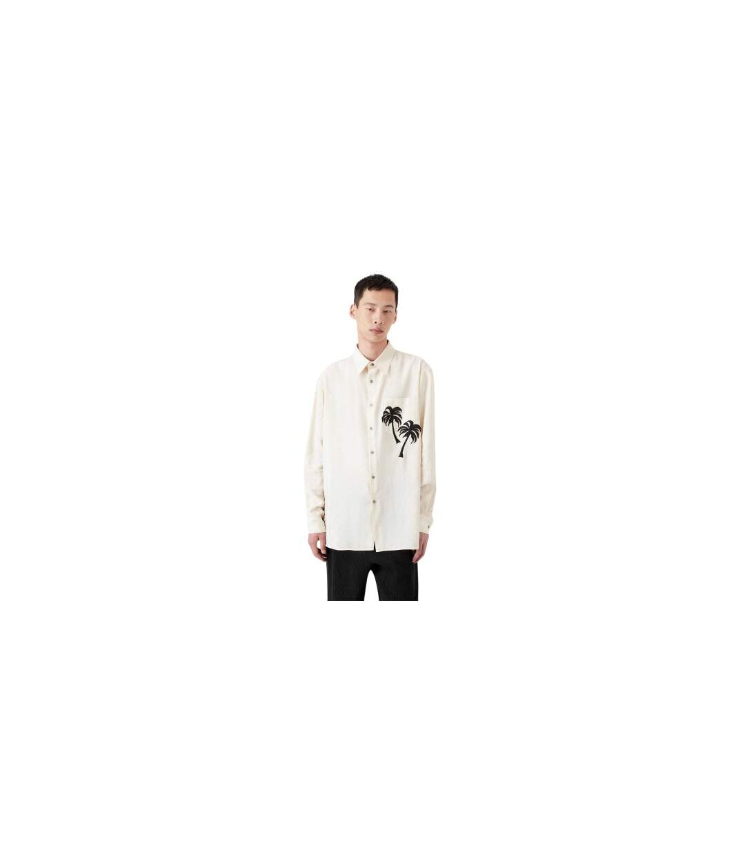 Mens Long-sleeved Shirt Cream Emporio Armani EA7-1