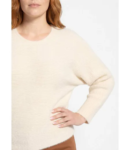 Pull côtelé col rond sans emmanchures boîte