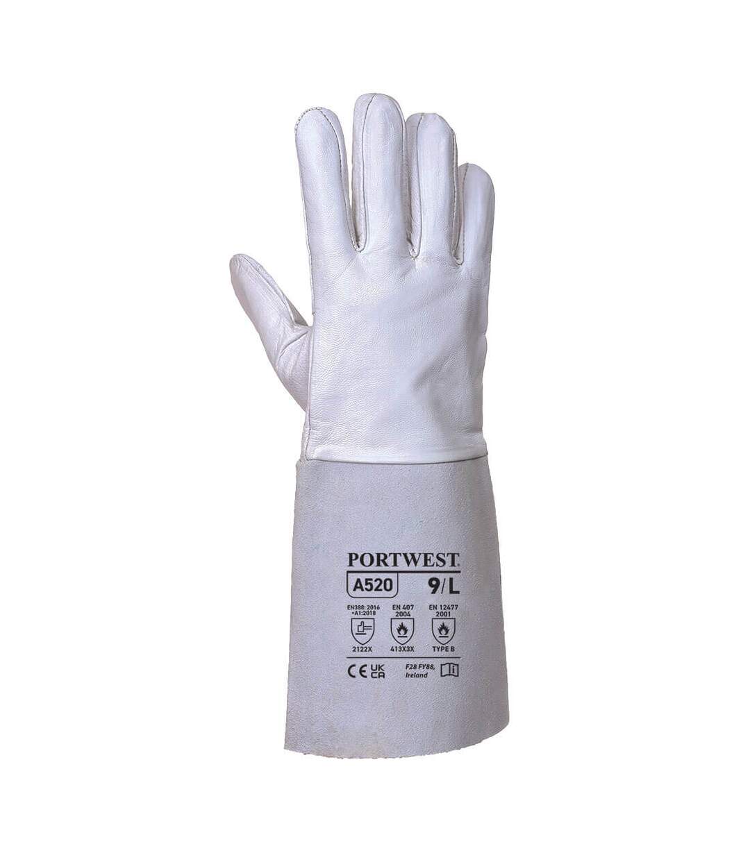 Unisex adult tig welding gauntlets l grey Portwest-2