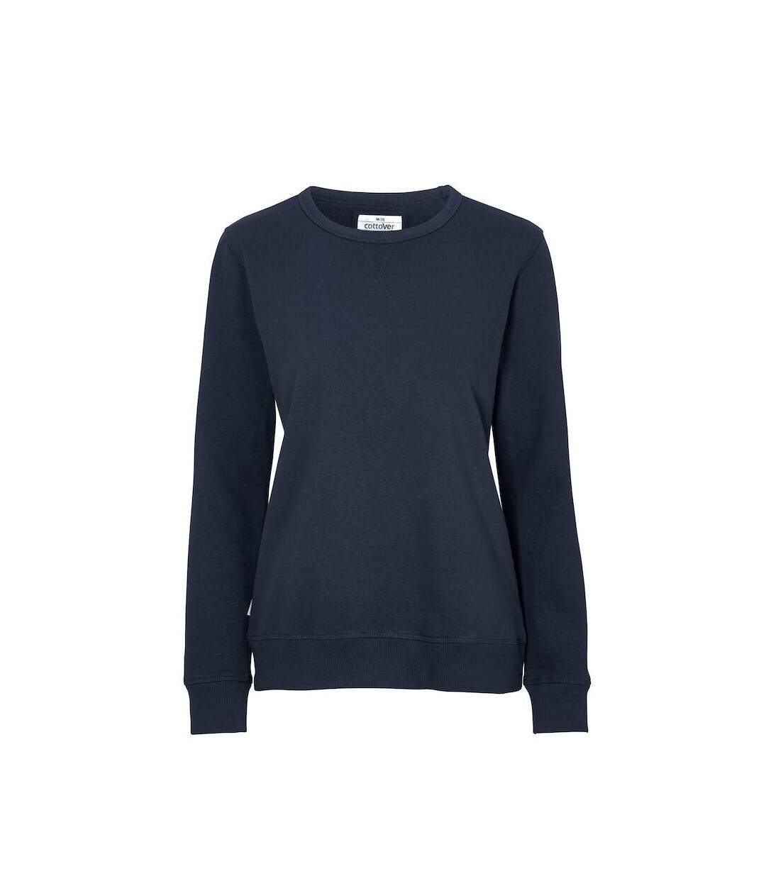 Womens/ladies Crew Neck Sweatshirt Navy Cottover-1