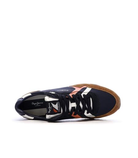 Baskets marine/marron homme pepe jeans brit mixt