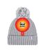Ladies Ribbed Cuffed Thermal Insulated Winter Pom Pom Bobble Hat-2