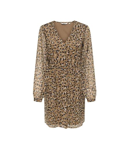 Robe beige/orange femme only button