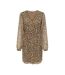 Robe beige/orange femme only button-1