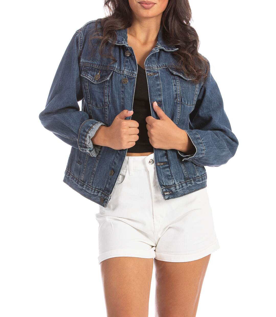 Veste en denim stone washed JINNY-3