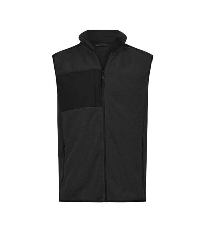 Mens mountain fleece body warmer black/black Tee Jays