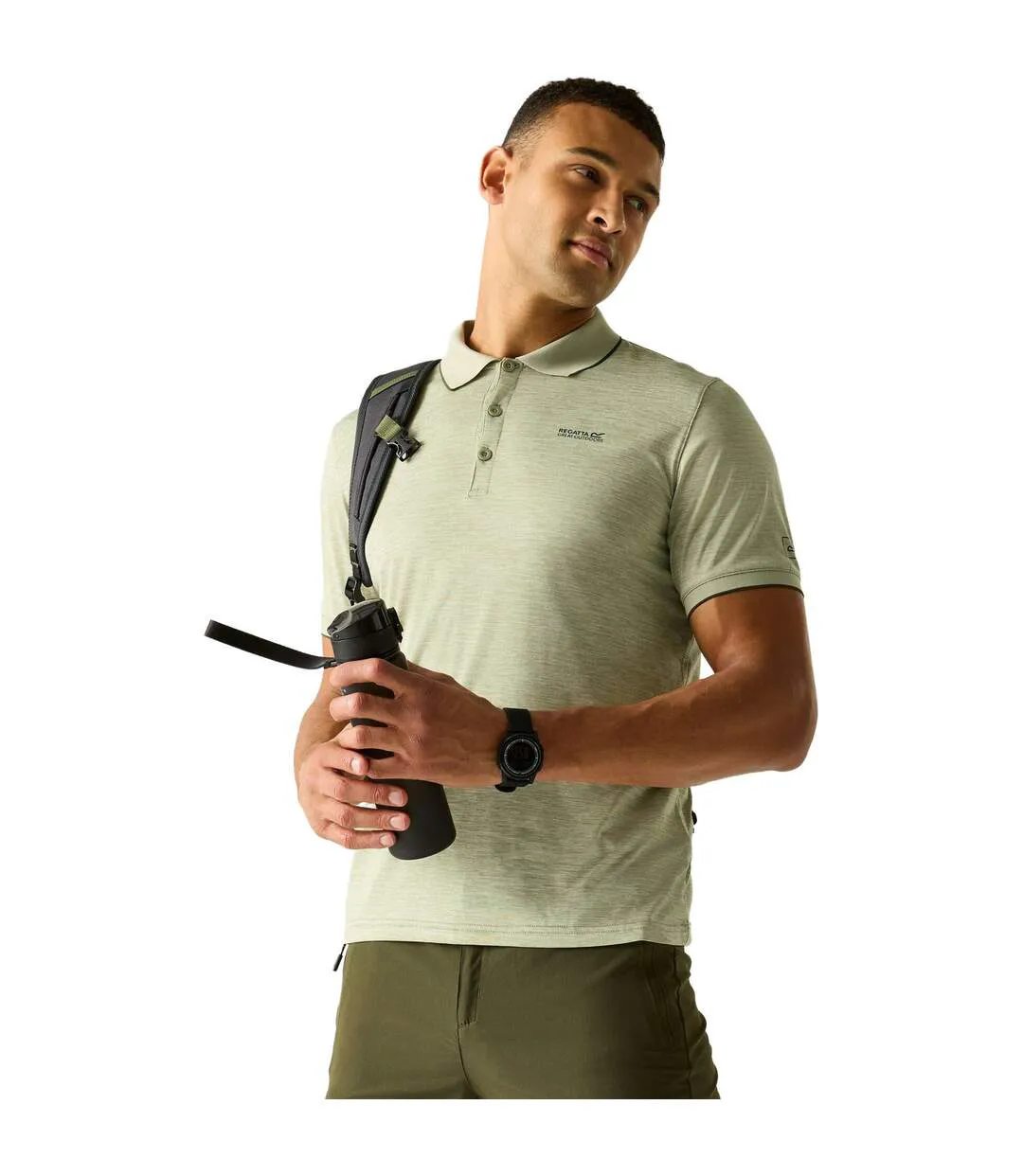 Polo Chiné Manches Courtes Remex Homme Vert Pâle Regatta-1